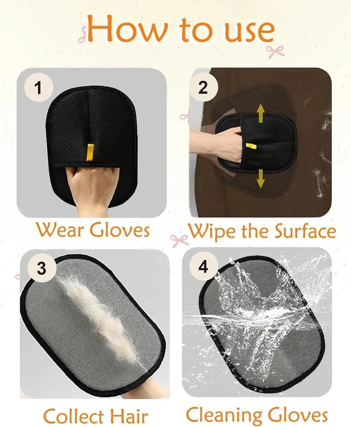 Ultimate Pet Hair Removal Gloves for Dogs & Cats - Magic Brush for Effortless Cleaning!